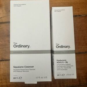 The Ordinary Skincare Duo - squalene cleanser, and hyaluronic acid set brand new